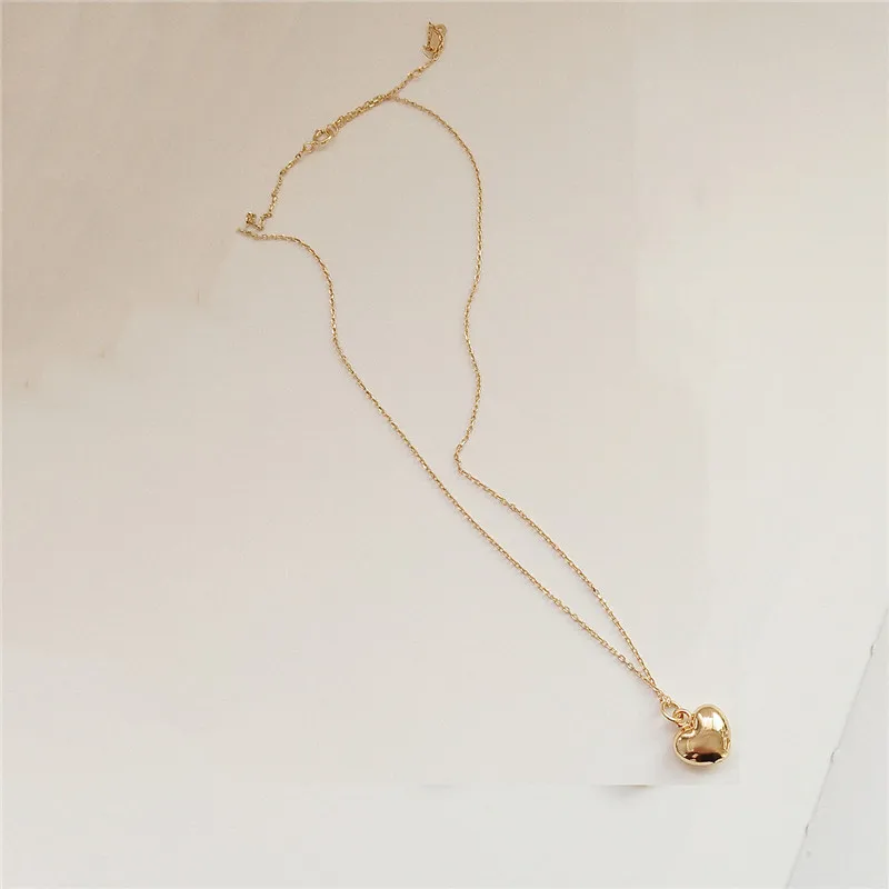 Gold INZATT, классическое, настоящее 925 пробы, Серебряное сердце, подвеска, ожерелья для женщин, юбилей, вечерние, модные ювелирные изделия, золотой цвет, подарок - Окраска металла: Gold