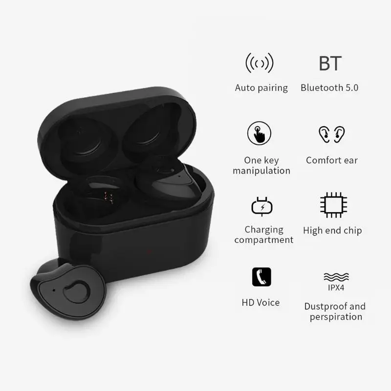 

VDOOOL SE-6 TWS Wireless Bluetooth Earphone Stereo Mini In Ear Earbuds Sport Wireless Headset With Mic Charging Box For Phones