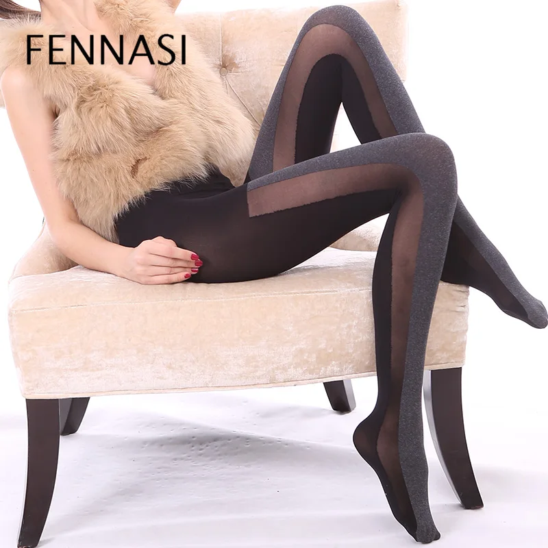 Женские дышащие колготки FENNASI плотные с высокой талией и принтом в спиральную