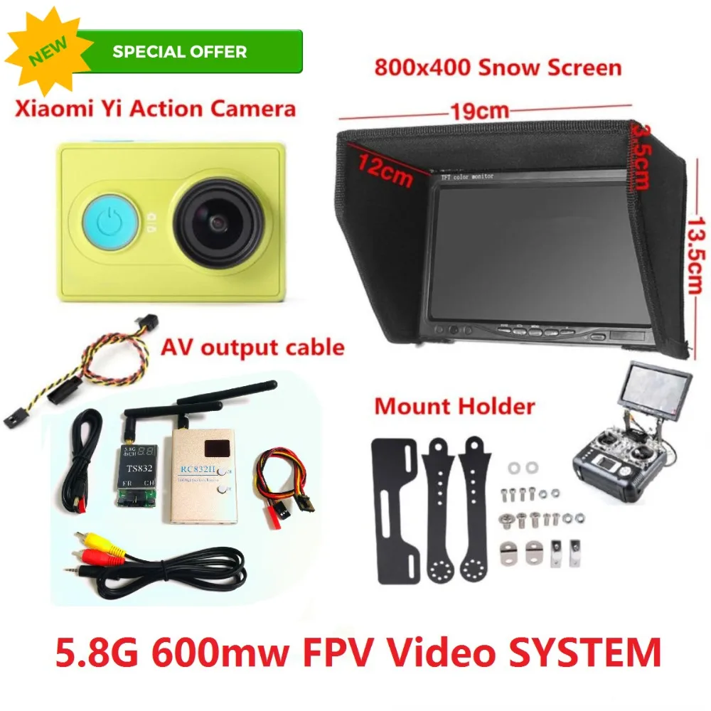 FPV Combo 800x480 несиний монитор + 600 МВт Tx и Rx радиодержатель для SJCAM SJ4000 XiaoMi Yi Спортивная