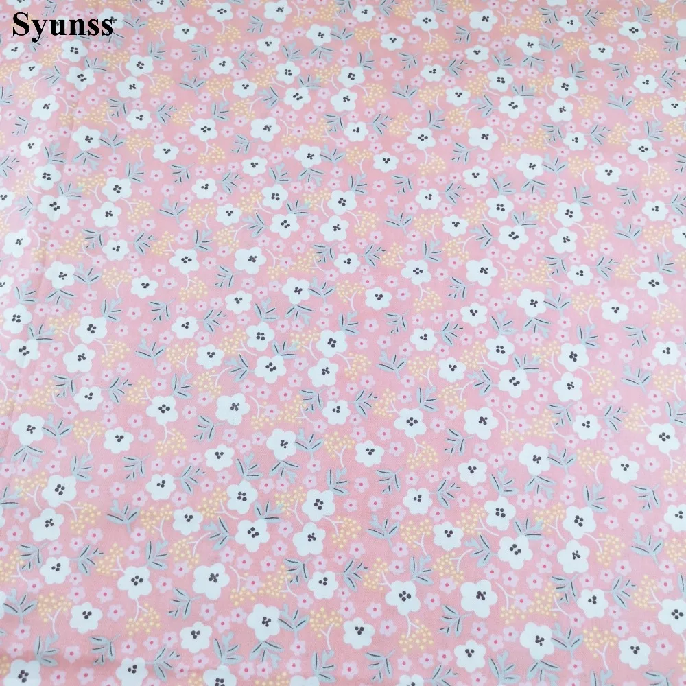 Syunss Diy Лоскутная Ткань для квилтинга детские кроватки подушки платье Шитье Tissus серый розовый цветочный принт хлопок ткань Tecido