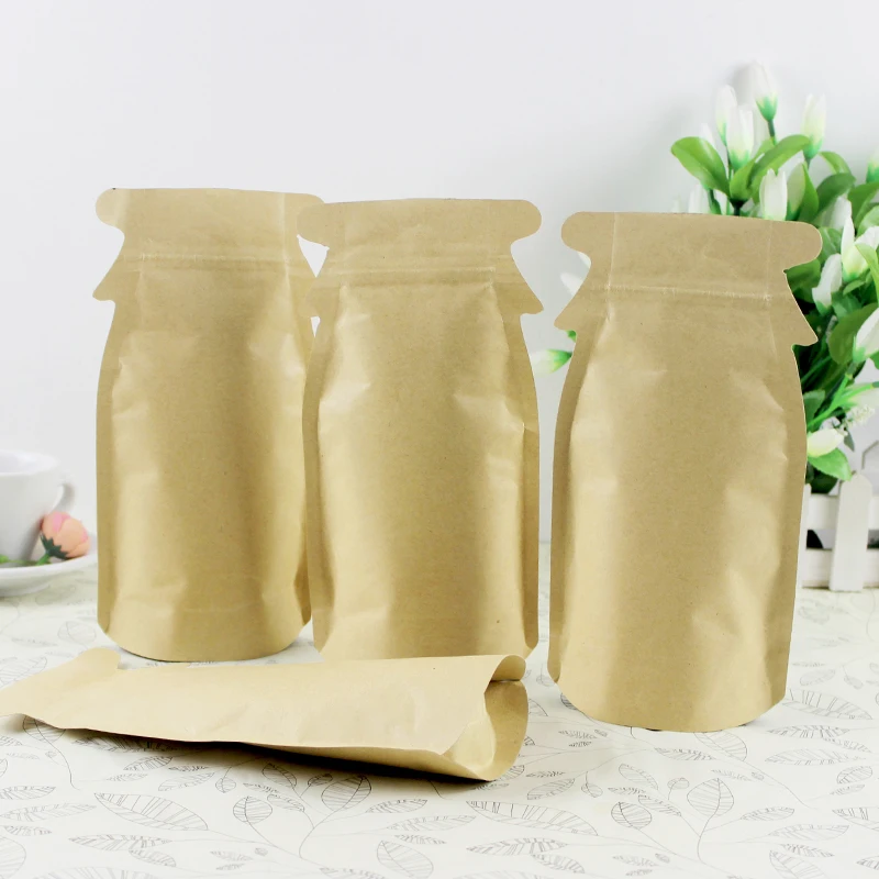 * Новый дизайн Вощеная крафт-бумага с застежкой-молнией бумажный пакет для орехов