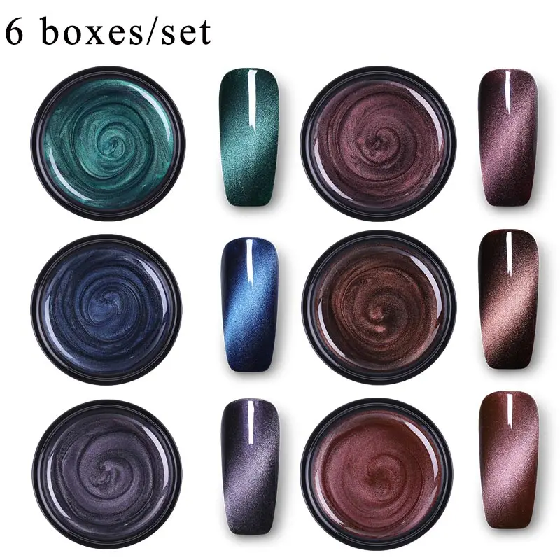 Set 18 LEMOOC Магнитный 5D кошачий глаз УФ-лак для ногтей постоянный Гель-лак магнит Волшебный Гель-лак для ногтей кошачий глаз впитывающийся Гель-лак для нейл-арта - Цвет: Set 18