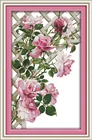 Joy Sunday, розовые розы, красота, DMC, Счетный китайский набор крестиков с принтом, набор крестиков, вышивка, рукоделие