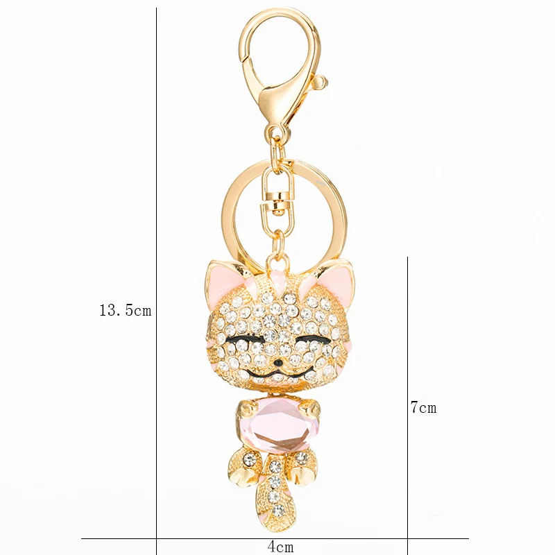 EASYA необычный товар брелок с надписью счастливая кошка символ удачи Хрустальный