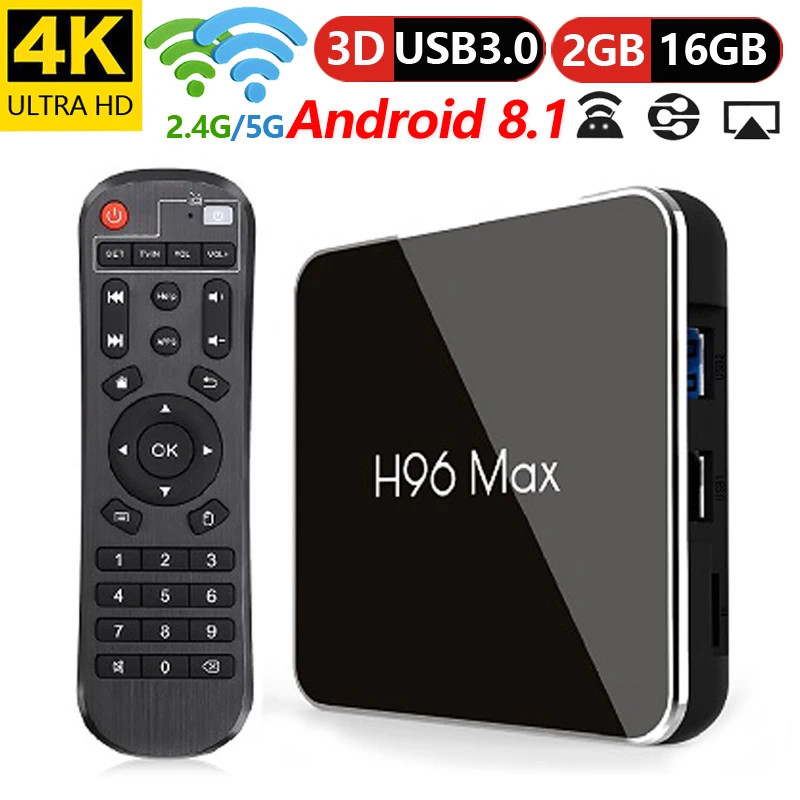 H96 Max X2 S905X2 vs x96 max t95q quad core 2 gb DDR4 16 gb tv box Android 8,1 2,4g 5g WiFi USB3.0 100 m LAN HD 2,1