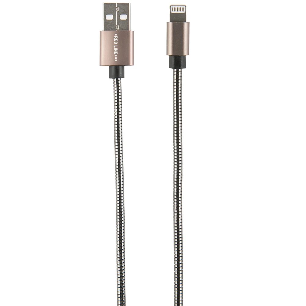 Дата кабель Red Line S7 (металлическая обмотка) USB 8 pin для Apple черный УТ000012472|Кабели