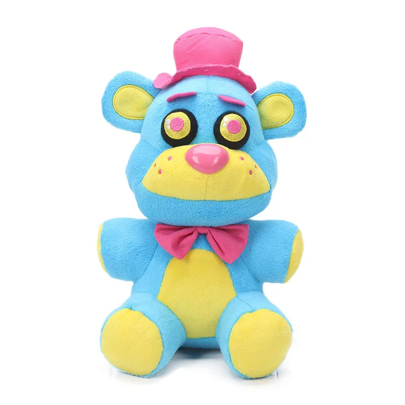 25 см FNAF Freddy Fazbear плюшевые игрушки пять ночей у Фредди Золотой медведь кошмар кекс Фокси шар мальчик клоун мягкие куклы - Цвет: 25cm blue yellow bea