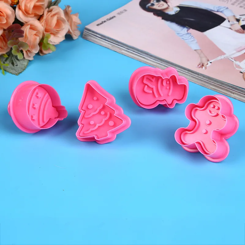 4 шт. штамп форма для печенья 3D Плунжер резак кондитерских изделий сделай сам еда