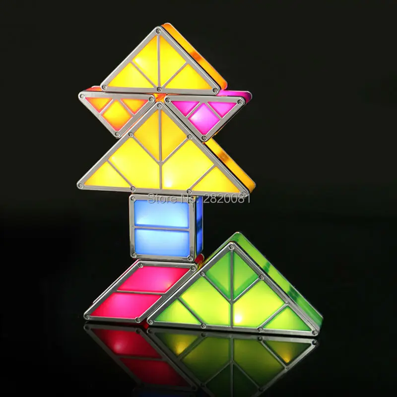 Магнитная головоломка Tangram Умный набор световых игрушек для украшения доски
