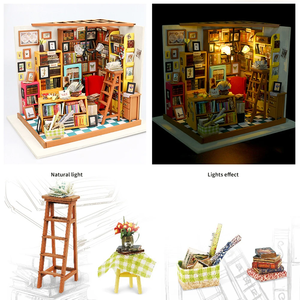 DIY Сэм деревянная Статуэтка миниатюрные наборы кукольный домик Рождественский