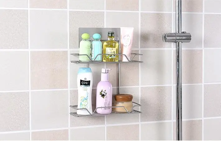1PC Steel Two Layer Storage Basket Bathroom Products Luxury Cosmetic Shelf Holder Accessories OK 0722 | Дом и сад