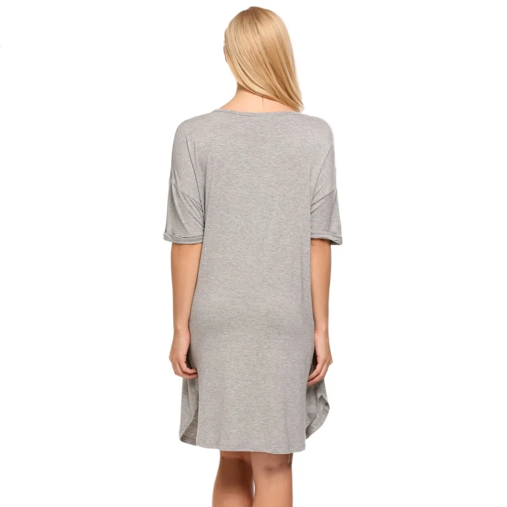 Письмо печати Ночная рубашка Lounge короткий рукав рубашки Для женщин пижамы летняя