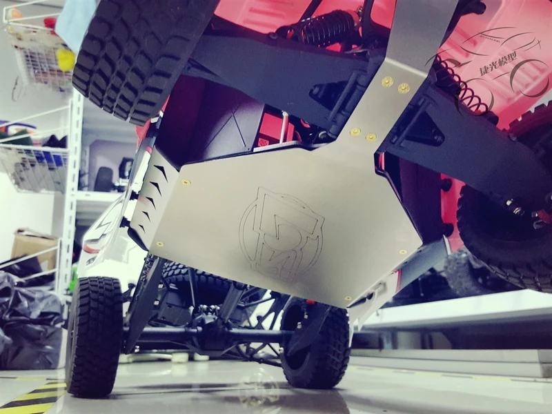 

Нержавеющая сталь переднее шасси броня и задняя ось противоскользящая пластина для 1/10 LOSI BAJA ROCK REY