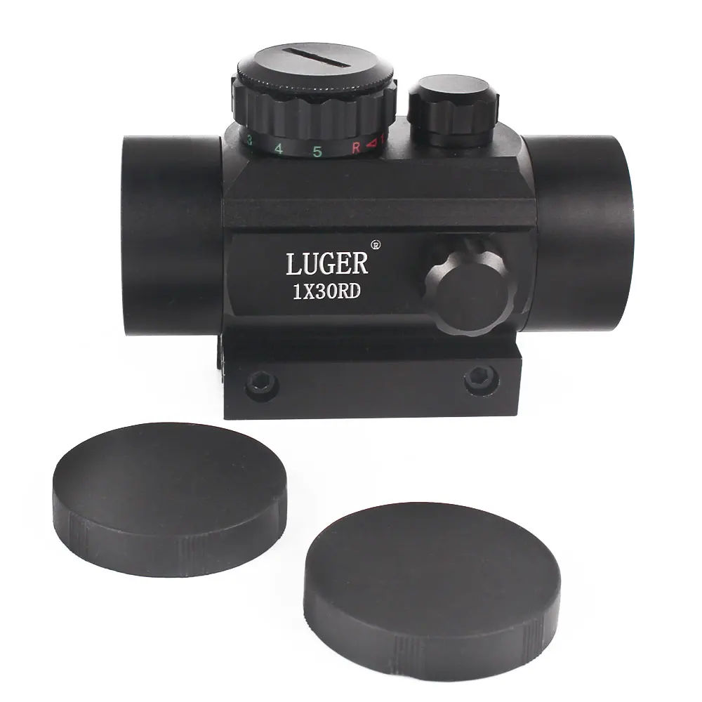 LUGER Тактический 1X30 Красный Зеленый точечный прицел голографическая Оптика прицел охотничий прицел 11 мм 20 мм ласточкин хвост рельс для винтовки Воздушный пистолет