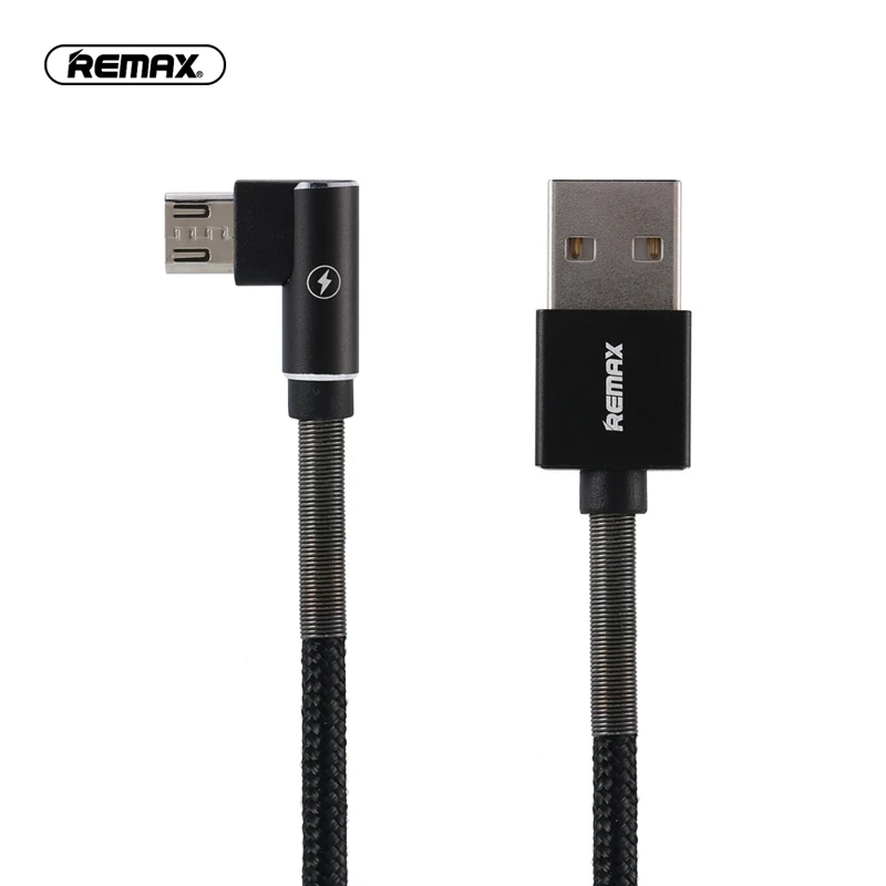 Remax USB кабель для передачи данных угловой металлический зарядный кабель 2,4 А 1 м кабель для быстрой зарядки для xiaomi samsung для iPhone 6 7 8 iPhone x
