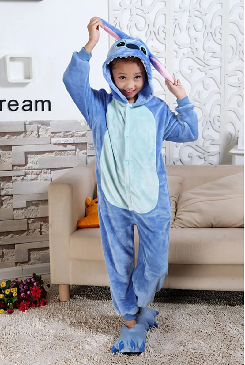 Onesie/Детские пижамы кигуруми; Детские фланелевые пижамы с капюшоном в виде панды и единорога для мальчиков и девочек; вечерние пижамы для костюмированной вечеринки