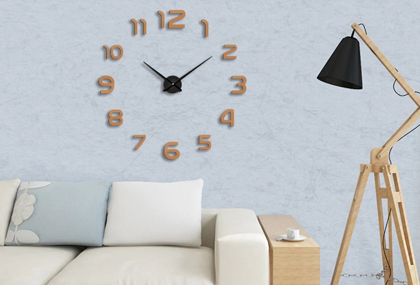 Новые металлические современные DIY настенные часы акриловые металлические зеркальные настенные домашние декоративные часы супер большие часы 130см x130 см