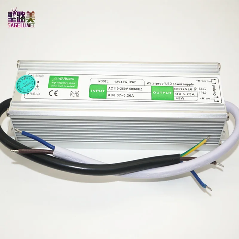 AC110V-260V DC 12 В/24 В 10 Вт 20 30 50 80 100 IP67 Водонепроницаемый светодиодный трансформатор
