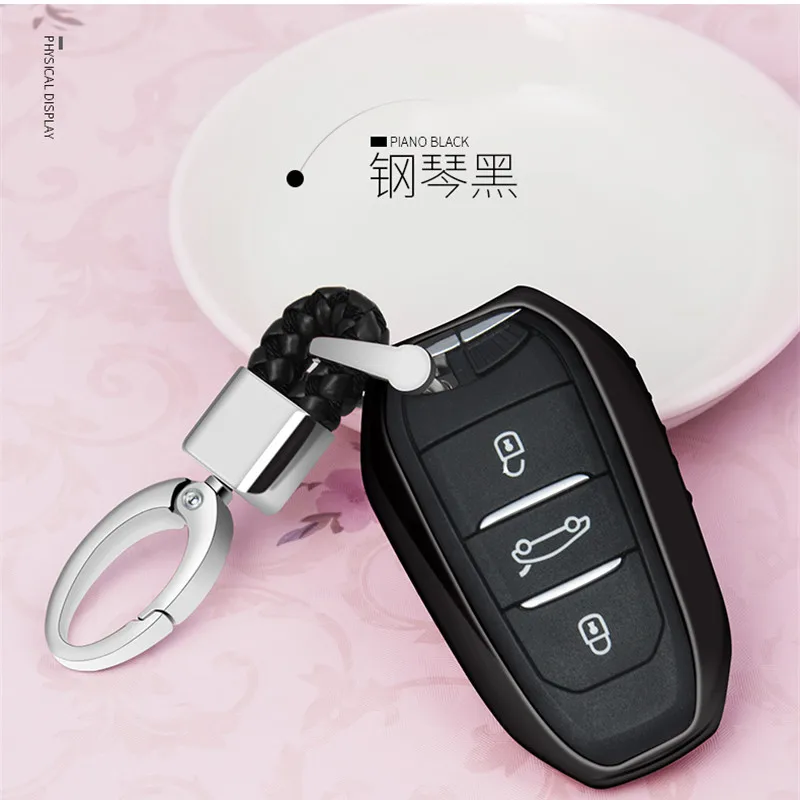 Чехол для ключа из ТПУ чехол автомобиля + брелок Peugeot 408 2008 3008 4008 301 508 S 308 Citroen C5 C6 C4L