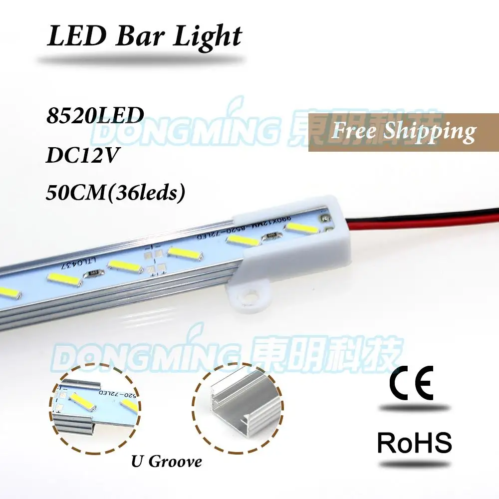 5 шт. Светодиодная лента luces 8520 алюминиевый профиль 50 см 36led 12В Белый/теплый белый