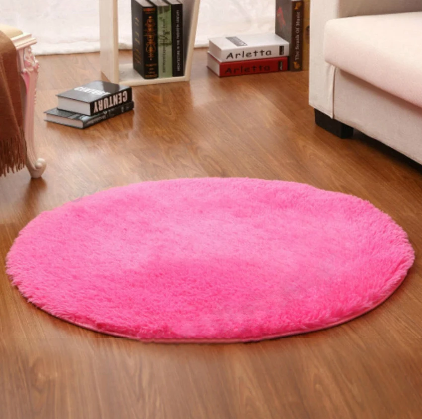 Домашний декор коврик для спальни двери пушистый круглый Поролоновый