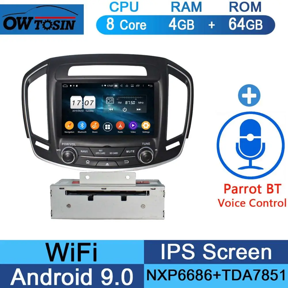 " ips 8Core 4G+ 64G Android 9,0 автомобильный DVD радио gps для Buick Regal Vauxhall Insignia/Opel Insignia DSP CarPlay - Цвет: 64G Parrot BT