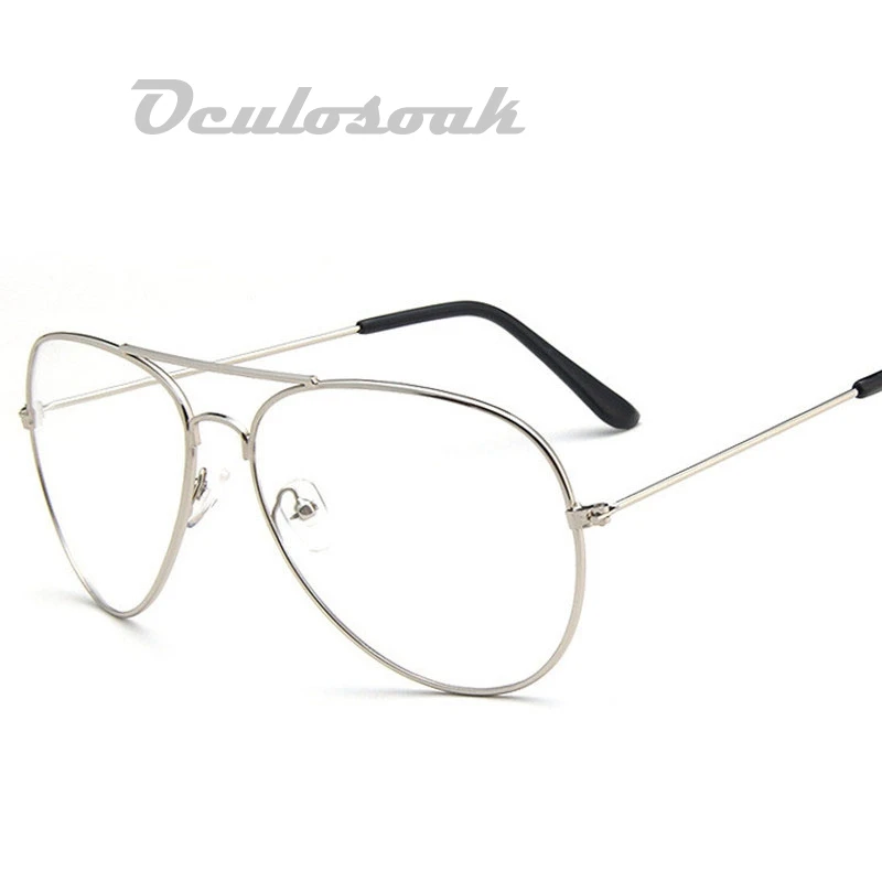 Прозрачные очки ретро металлические Золотые для близорукости женщин и мужчин