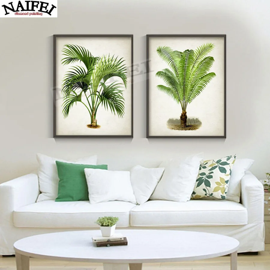 Пальмовое дерево ботанический Современный домашний декор полноразмерная 5d