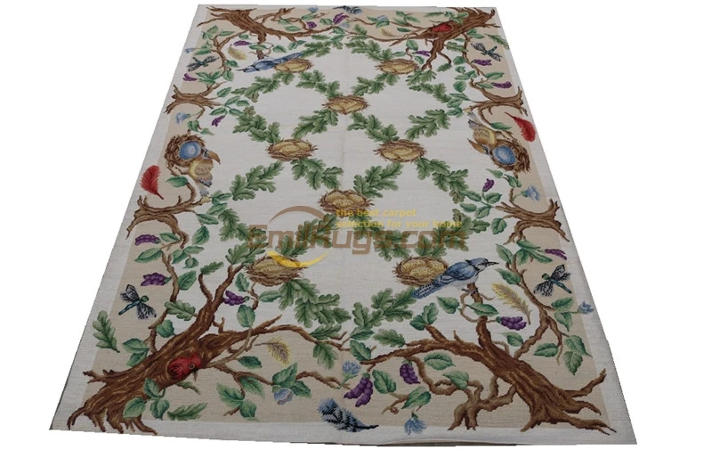 

Original Needled Wool Carpet Of French Design Made By Old Hands Hand-stitched French Style Woollen Carpet Natural Sheep Wool