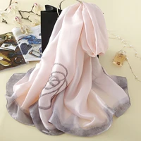 2021 brand women silk scarf fashion floral print echarpes smooth summer wrap female spain luxury scarves beach cover ups foulard