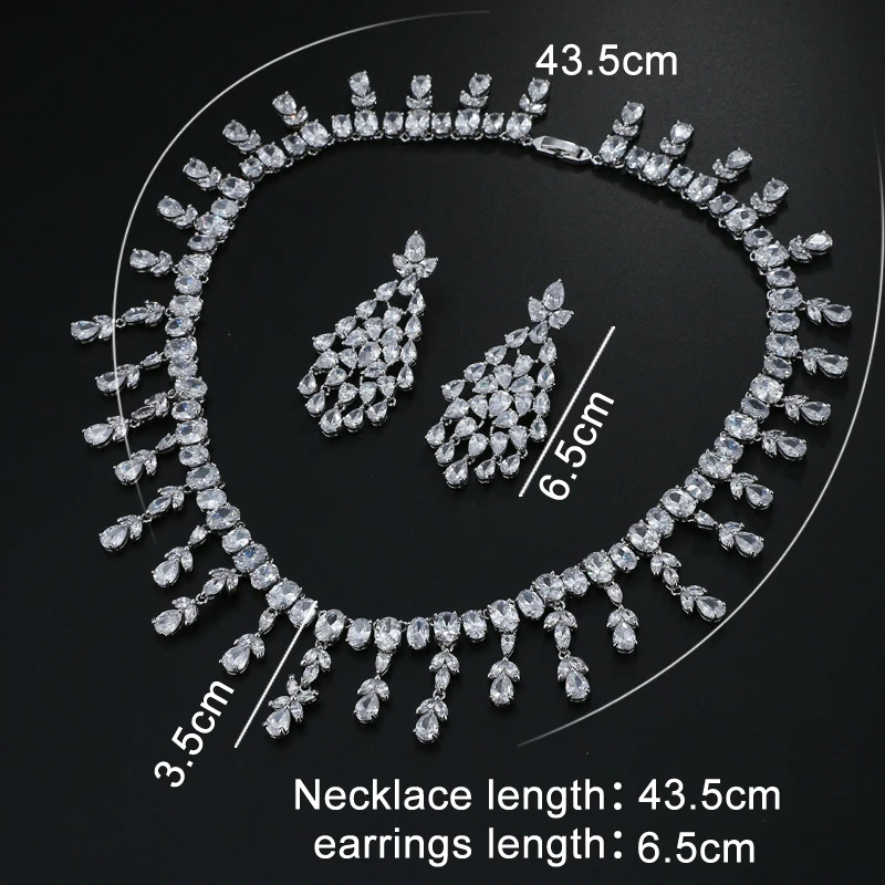 EMMAYA Femme Bijoux AAA CZ Серьги Ожерелье Ювелирные наборы для женщин Свадебная вечеринка