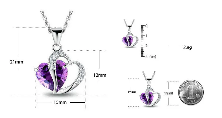 Женское Ожерелье с кулоном в виде сердца 12 цветов хит продаж новинка 2019|Подвески|