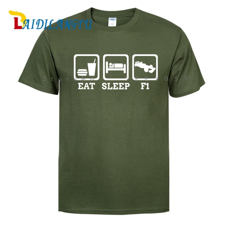 Мужская футболка EAT SLEEP WATCH F1 Car Formula One Grand Prix с коротким рукавом и круглым вырезом