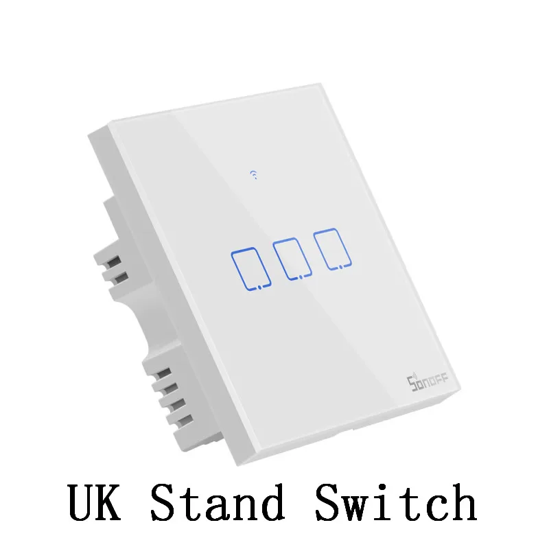 T1 3 Gang UK Stand Интеллектуальный выключатель света Sonoff WiFi смарт-T1 настенный выключатель 1/2/3 Великобритании/ЕС Панель сенсорный экран/Голосовое управление светильник переключатель Alexa Google Assistant IFTTT - Комплект: T1 3 Gang UK Stand