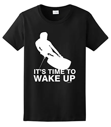 Вейкборда Wakeboarder подарок время просыпаться женская футболка 100% хлопок пусть