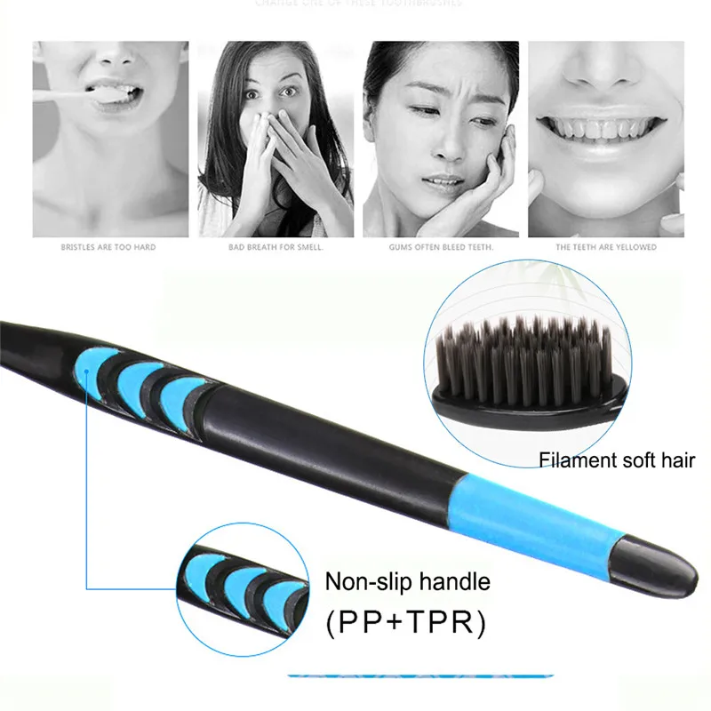 10 ⑤ упак. зубная щетка двойная ультра мягкая бамбуковый уголь нано Зубная уход за