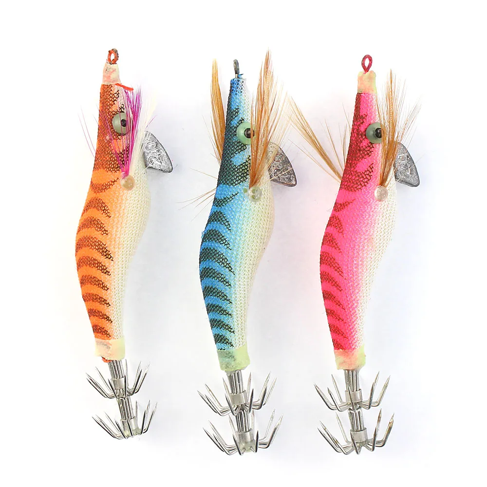 1pcs Saltwater Fishing Lure Shrimp Bait Squid Jig Tackle Hook 8CM/7.4G-2# hook | Спорт и развлечения