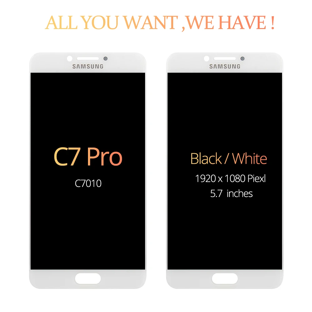 Протестированный супер AMOLED C7010 ЖК-дисплей для samsung Galaxy C7 Pro C7010 ЖК-дисплей кодирующий преобразователь сенсорного экрана в сборе Замена