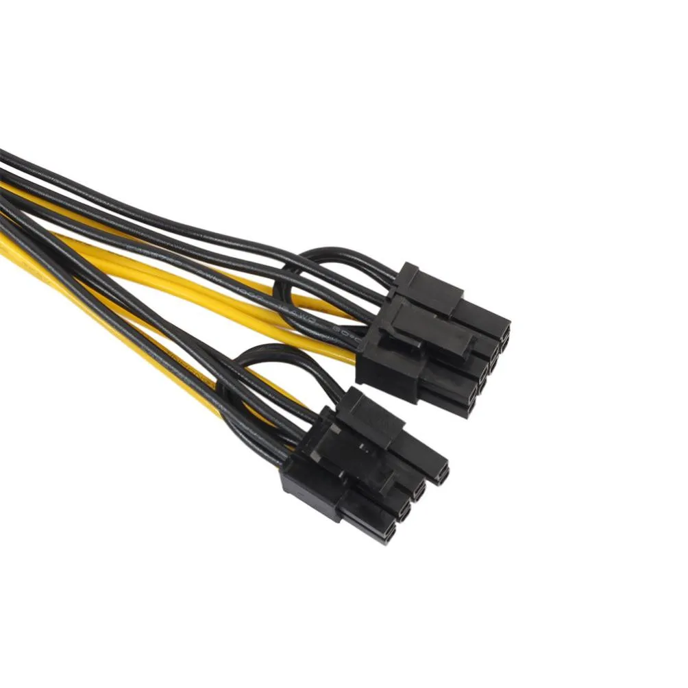 2x PCI-e 8pin to Dual 8Pin Video Card Power Extension Cable 6-pin PCIe Female 2x 6+2-pin PCIe Male A30 images - 6