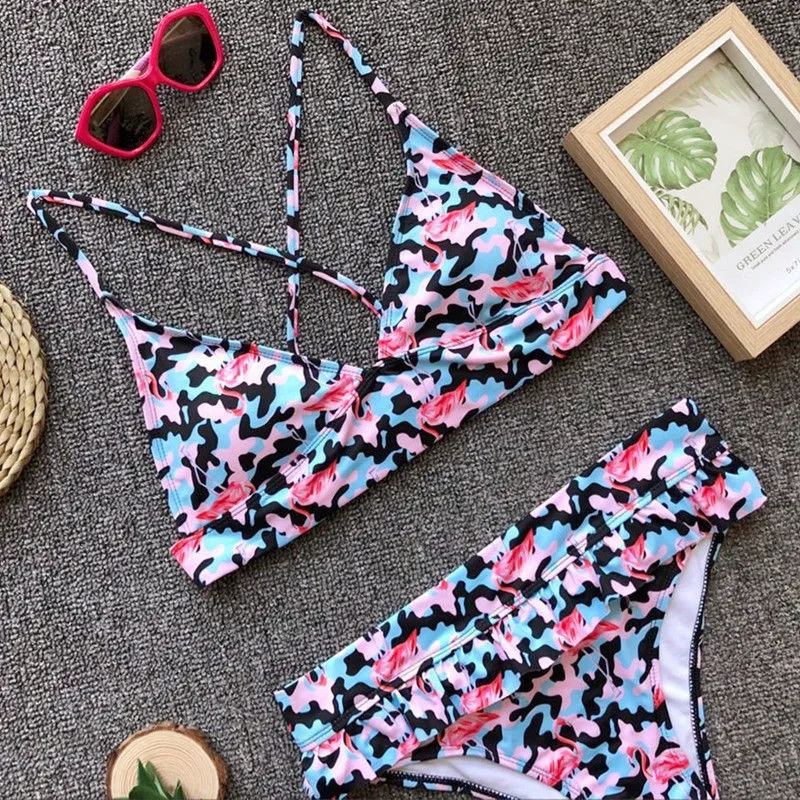 Женский купальник с чашками пуш ап и леопардовым принтом|Купальники| |