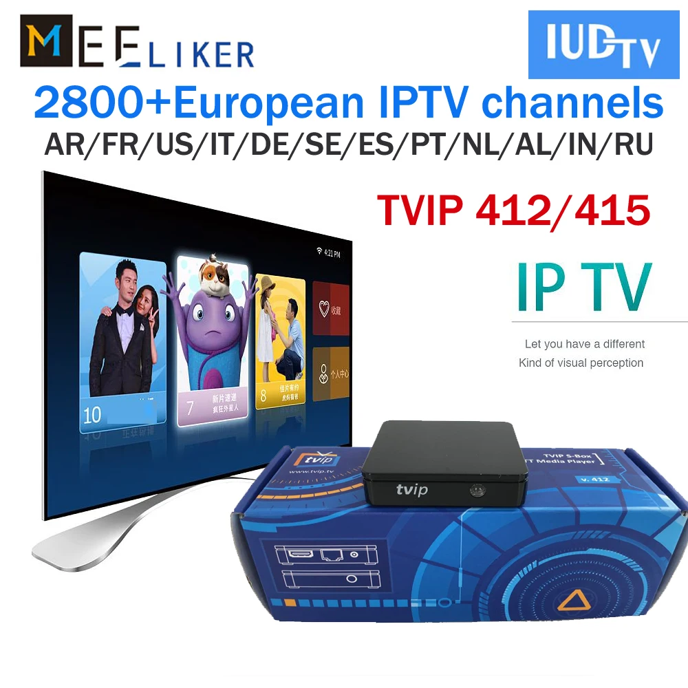 IUD tv World IPTV подписка Европа итальянский, французский, Испания, Швеция tv box IP 412 415 4 K Linux Сталкер приставка