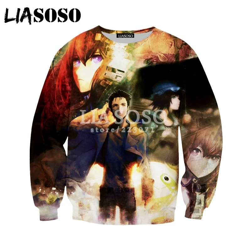 17 LIASOSO Осень Новые мужские и женские толстовки с 3D принтом аниме steins Gate Толстовка Harajuku топ с длинными рукавами круглый вырез пуловер A045-05 - Цвет: 17
