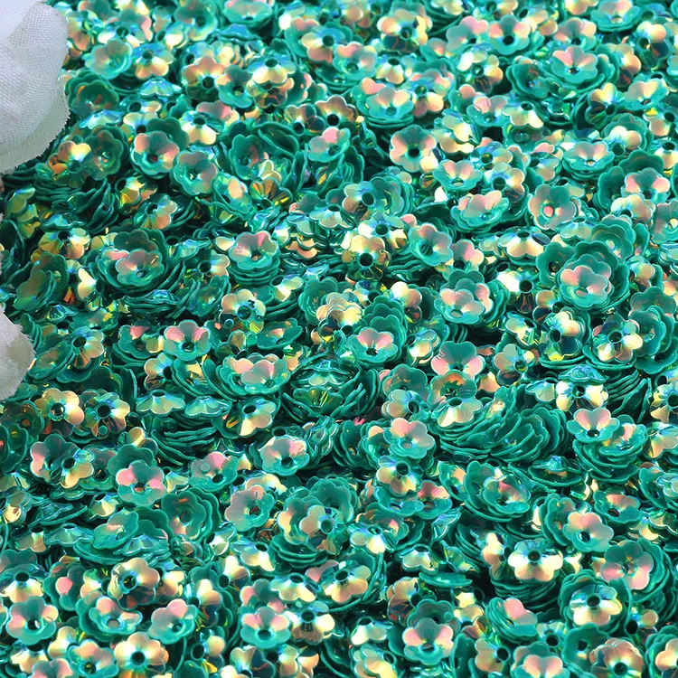 Multic Cup Flower Sequin 6 мм блестящие свободные блестки Blossom блестки сливы шитье, Свадебное Ремесло для одежды аксессуары