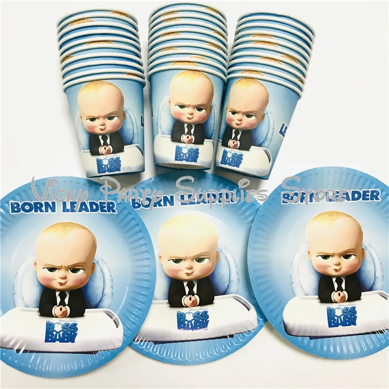 60 шт./лот вечерние одноразовые чашки с надписью Boss Baby посуда для дня рождения