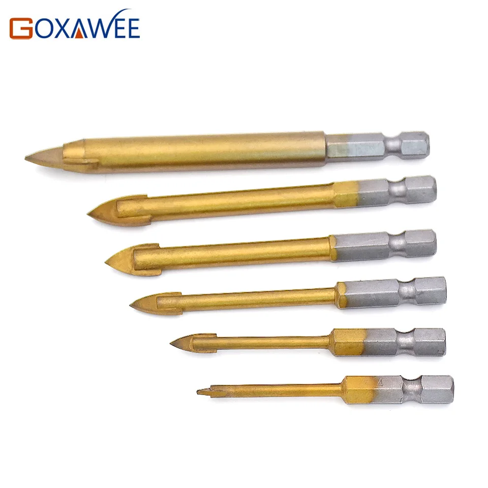 Набор сверл GOXAWEE из карбида вольфрама с шестигранным хвостовиком 1/4 дюйма и