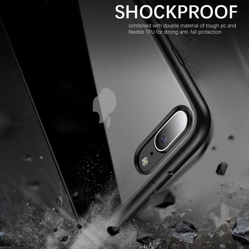 Чехол IPAKY для iPhone 8 чехол XS MAX Простой Прозрачный ударопрочный гибридный из ТПУ и