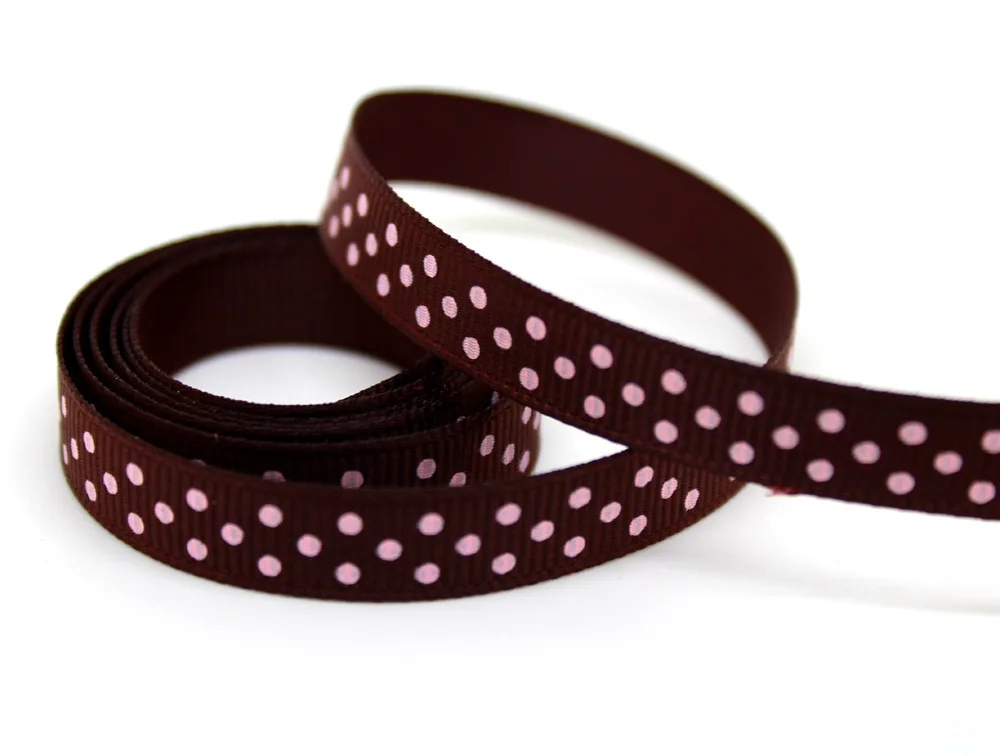 

PPC031 3/8 "9 мм Grosgrain ленты печатных горошек 50 ярдов/рулон Hairbow аксессуары