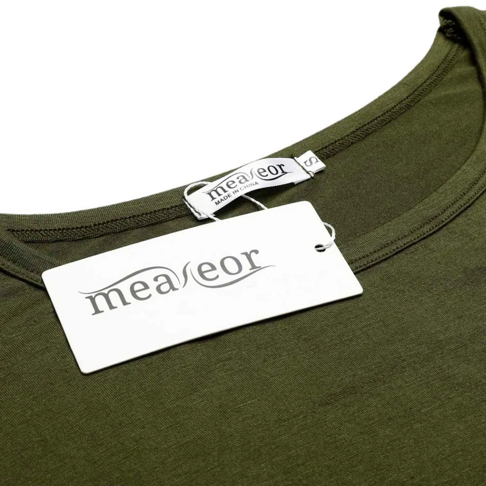 Meaneor/Брендовая женская футболка стильное платье Повседневное длиной до середины