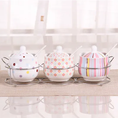 3 шт. приправа банка для специй сахарная чаша с крышкой керамическая ящик